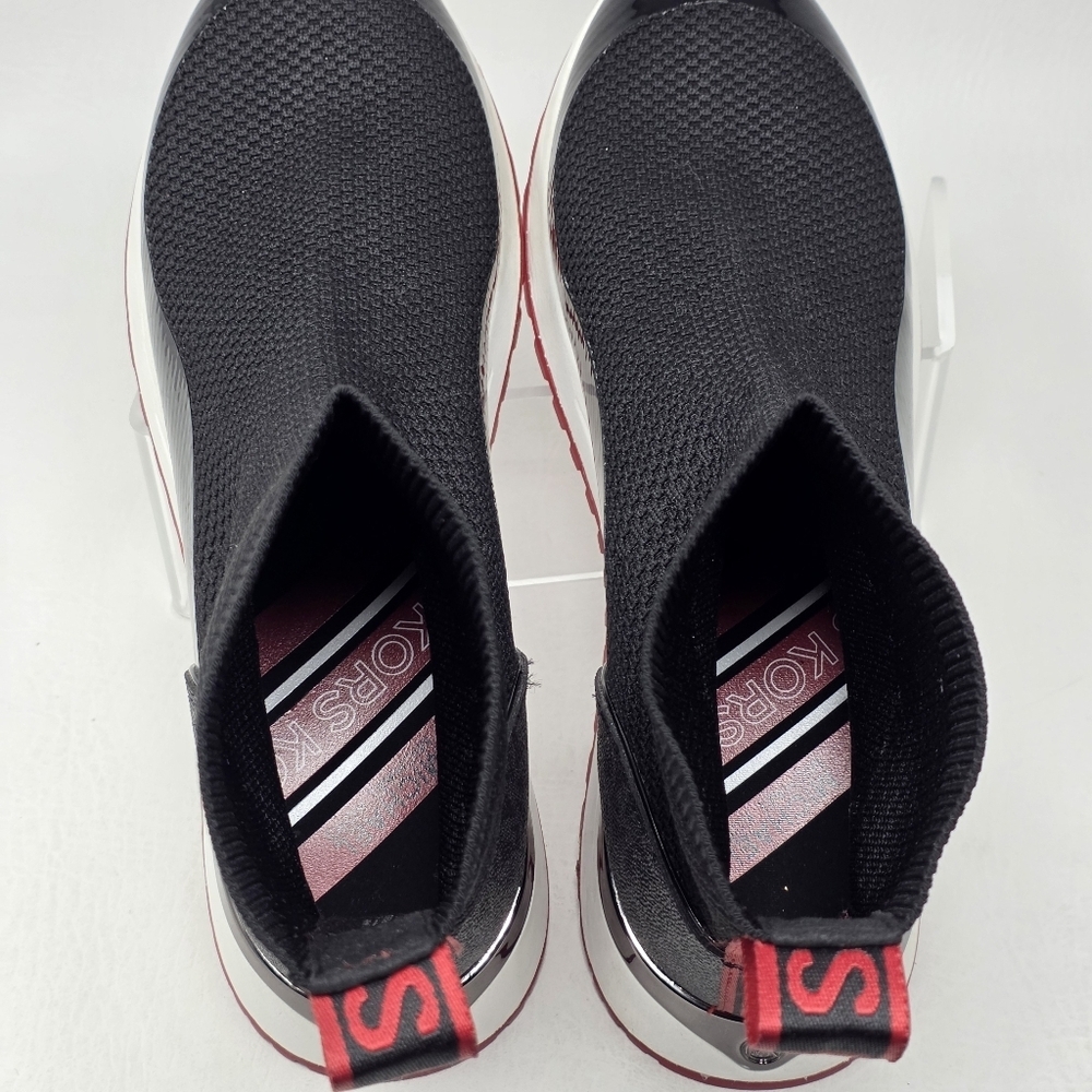 Michael Kors Bodie Bootie Wedge Stretch Knit High Top Sneaker Black Size 10M - Picture 10 of 10